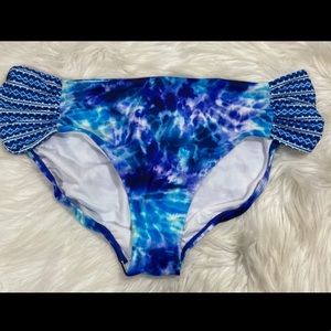 Swimsuits For All Bikini Bottom 
Blue White Tie Dye 
Ruched Hips
Plus Size 24